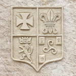 Blason détaillé dessiné dans l'aspect pierre